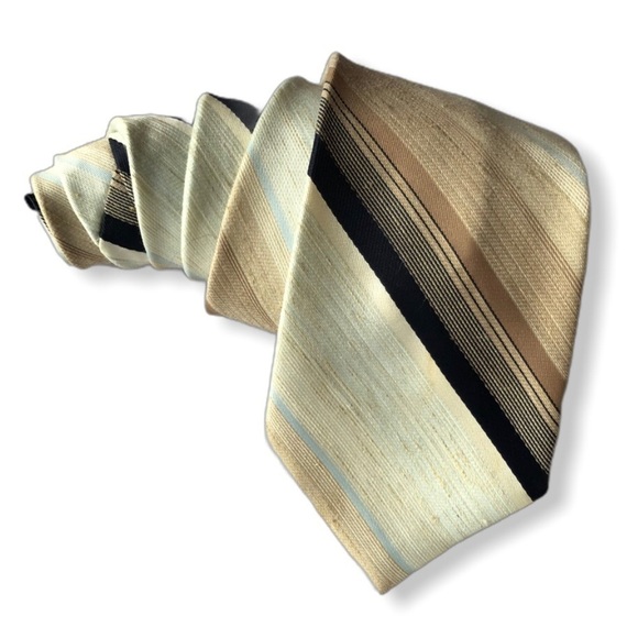 Ben Evans Berlin, NH Linen Blend Striped Tie Made in USA - Picture 1 of 7